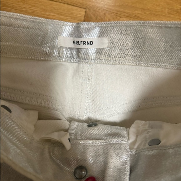 GRLFRND Women 24 Karolina Jeans Better Than You Silver Skinny Metallic High Rise - Picture 5 of 7